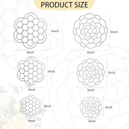 OYEFLY 6Pcs Flower Arrangement Holder,Metal Floral Grid Used for Vase Flower Arrangement Art (4in5in6in6)