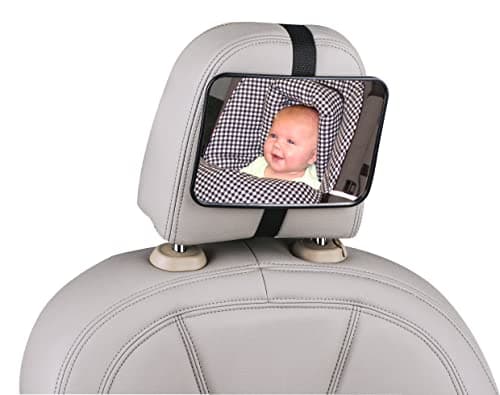 Jolly Jumper Baby Mirror Standard - Non-Rotating Wide View Rear-Facing Car Mirror with Headrest Mount & Shatter-Resistant Surface