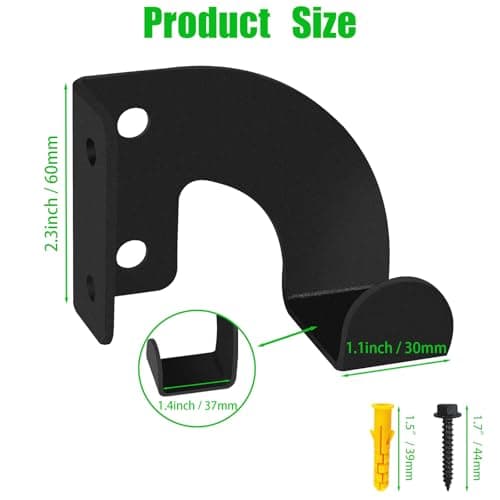 Ertuohg Chainsaw Hanger, Heavy Duty Chainsaw Wall Mount Holder, Organizer Mounted Chainsaw Rack, Chain Saw Hanger for Garden, Garage, Workshop, Black Metal