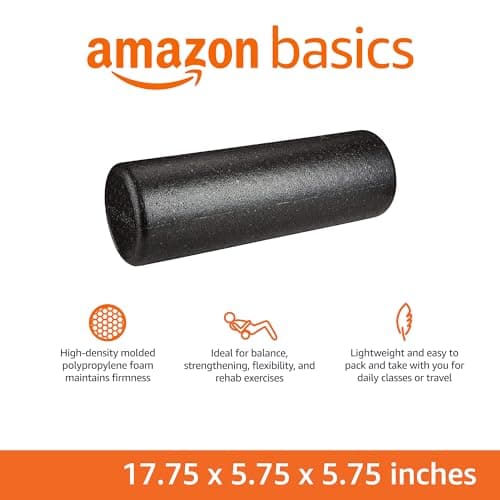 Amazon Basics High-Density Foam Roller for Exercise and Recovery, 18 Inches, Black