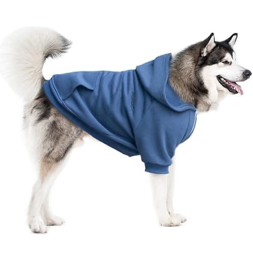 ARUNNERS Large Dog Hoodie Clothes, Blue, 6XL