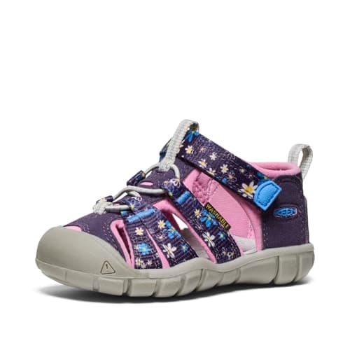 KEEN Unisex-Child Seacamp 2 CNX Closed Toe Sandals, Daisies/Marina, 7 CA