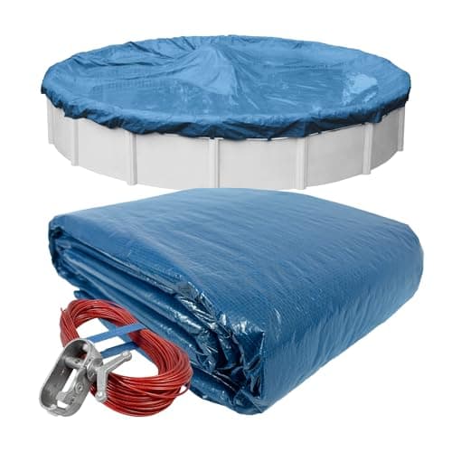 Pool Mate 3518-4PM Winter Pool Cover, Heavy-Duty Blue, 18 ft Above Ground Pools