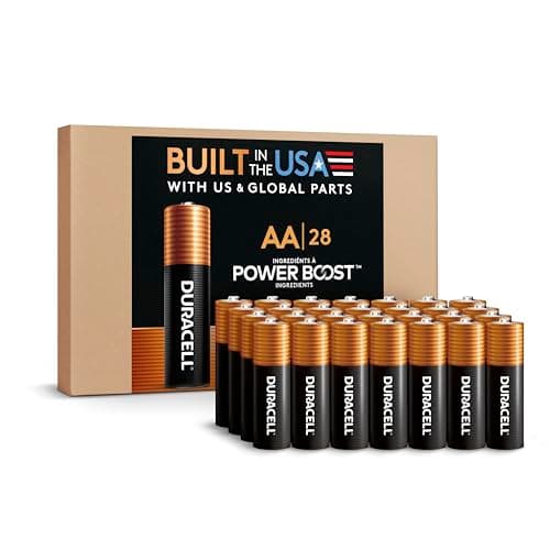 Duracell Coppertop AA Alkaline Batteries with POWER BOOST Ingredients, 28 Count (Pack of 1), Long-Lasting Alkaline in Re-closable Pack for Quick Access and Organized Storage