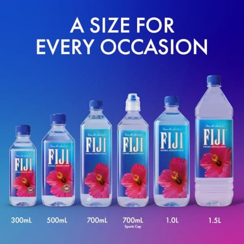 FIJI Artesian Bottled Water, 500 mL (16.9 fl oz), Pack of 24