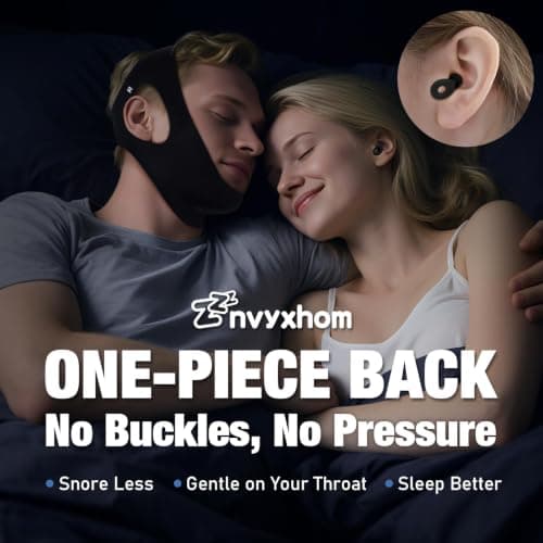 Snoring Stopper Chin Strap with Jaw Tape for Sleeping, Mouth Breathing Solution for CPAP Users, Head Mouthpiece Solution Keep Jaw Closed, Mandibular Advancement Reducing Aids for Men & Women