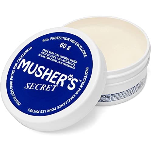 Musher's Secret Dog Paw Wax 60g – Lick Safe Moisturizer for Cracked Pads – Nose & Paw Care Balm – Helps Protect from Hot Pavement & Snow with Vitamin E