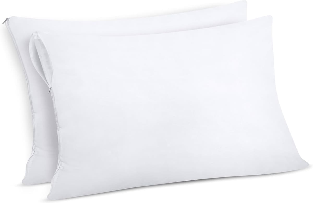 Utopia Bedding Protector de Almohada Impermeable 40x70 cm (Juego de 2) con Cremallera, Funda Almohada Certificado Oeko-Tex