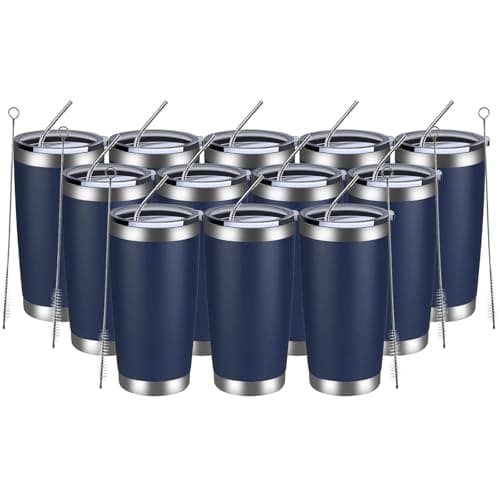 MEWAY 20oz Tumbler Double Wall Vacuum Insulated Travel Mug Bulk, Mix Color Stainless Steel Tumblers with Lid and Straw, Durable Powder Coated Coffee Cups for Cold & Hot Drinks