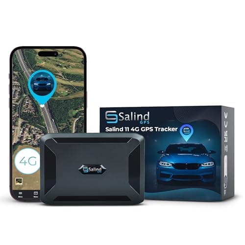SALIND GPS magnetic, up to 70 Days Battery - GPS Tracker for every Vehicle, 4G LTE Car GPS Tracker with strong built-in Magnet for easy Fixation on all Surfaces, Robust & Splash Proof Tracking Device
