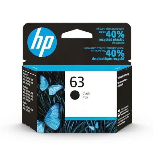 Original HP 63 Black Ink Cartridge | Works with HP DeskJet 1112 2130 3630 HP Envy 4510 4520 HP OfficeJet 3830 4650 5200 | Eligible for Instant Ink, Standard Yield, Standard Yield Ink Cartridge