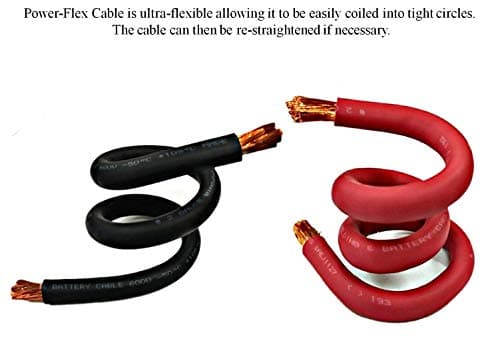 WNI 6 Gauge 20 Feet Black 20 Feet Red 6 AWG Ultra Flexible Welding Battery Copper Cable Wire - Made in The USA - Car, Inverter, RV, Solar