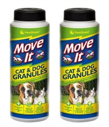 Move It Cat & Dog Garden Repellent Granules, 240g – 100% Natural, Non-Toxic Outdoor Pet Deterrent for Flowerbeds, Lawns, Patios & Driveways – Easy to Sprinkle (2PCS)