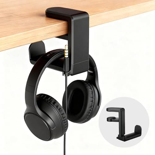 Galiejar Universal Headphone Hook & Headset Holder, Black