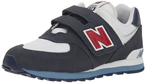 New Balance Kid's 574 V1 Hook and Loop Sneaker, Navy/Red, 8.5 M Toddler (1-4 Years)