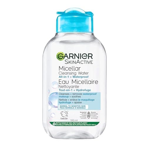 Garnier SkinActive Micellar Cleansing Water All-in-1 Cleanser & Waterproof Makeup Remover, 3.4 Fluid Ounce
