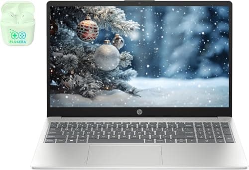 HP 15.6" FHD Business & Student Laptop Computer, 10-Core Intel Core i5, Windows 11 Pro Laptop with Microsoft Office Lifetime Suite, PLUSERA Earphones, Silver (Silver, 32GB RAM | 1TB SSD)