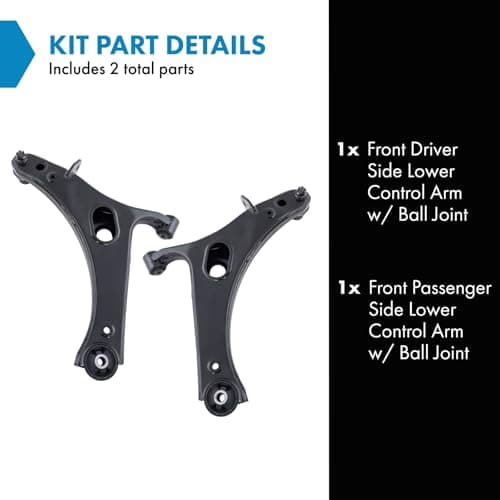 TRQ Front Left and Right Lower Control Arm with Ball Joint 2 Piece Set Compatible with 2010-2014 Subaru Legacy 2010-2014 Outback
