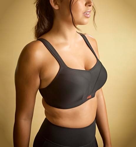 Panache Women's High Impact Underwire Sports Bra Max Support, Moisture Wicking, Heavy Duty Sports Bra for Women|Black 36F