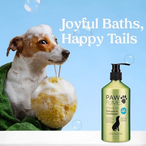 PAWFUME Dog Shampoo and Conditioner, Blue Ribbon, 2-Pack – Nourish & Detangle for a Silky Soft Coat – Probiotic, Deep-Cleaning, pH-Balanced Formula – Puppy Shampoo and Conditioner for All Breeds