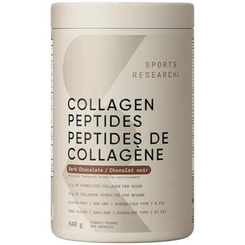 Sports Research® Collagen Peptides – Hydrolyzed Type I & III Collagen Powder for Essential Amino Acids – Easy-Mixing Protein Supplement for Women & Men