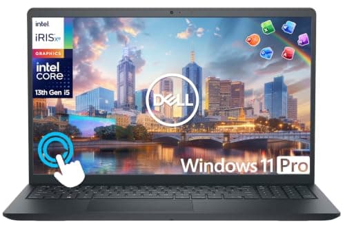 Dell Inspiron 15 Touchscreen Laptop for 2025-2026 Business Student Home, AI Computer, 15.6" FHD, 10-Core Intel i5, 16GB RAM, 1TB Storage (512GB SSD+500GB Ext) MarxsolAddon, Win 11 Pro, Lifetime Office