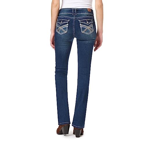 WallFlower Luscious Curvy Bootcut Jeans for Women Mid-Rise Insta Stretch Denim in Petite, Midsize, Plus Size, Juniors Jeans, Chrystie, 1 Long