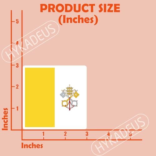 (3Pcs) Vatican City Flag Stickers – Vatican National Flag Vinyl Decals, Waterproof Sticker for Laptop, Water Bottle, Scrapbook, Phone Case, Travel Gear, 3" x 2"