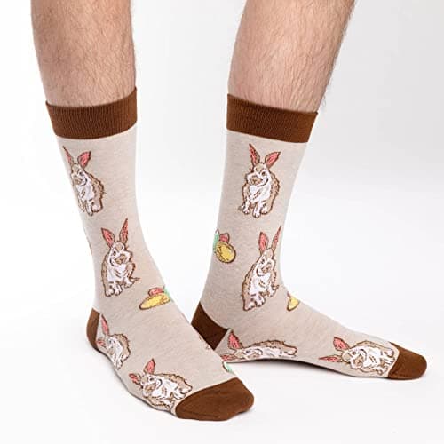 Good Luck Sock Men's Easter Bunny Eggs Socks, Adult, Shoe Size 7-12