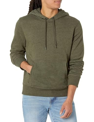 Amazon Essentials Men's Hooded Fleece Sweatshirt, Olive Heather, Small