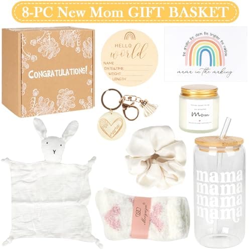 New Mom Gifts Box, Pregnancy Gifts for Expecting Mom, Postpartum Gifts for First Time Moms, Cool Gifts for New Mom After Birth, New Mom Care Package After Baby