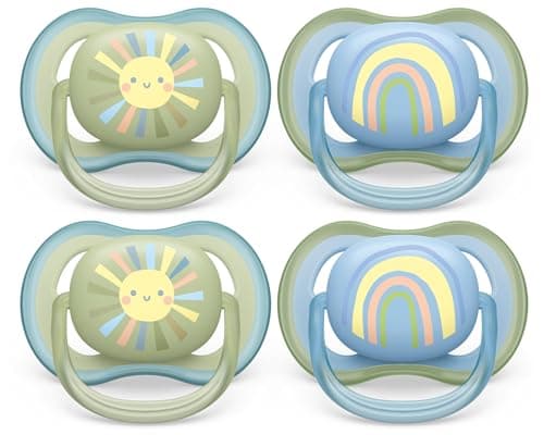 Philips Avent Ultra Air Pacifier - 4 x Light, Breathable Baby Pacifiers for Babies Aged 0-6 Months, BPA Free with Sterilizer Carry Case (Model SCF085/49)