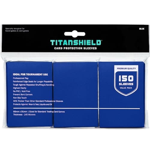TitanShield (150 Sleeves/Color) Standard Size Board Game Trading Card Sleeves Deck Protector for Magic The Gathering MTG, Baseball Collection, Dropmix