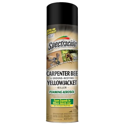 Spectracide Carpenter Bee And Ground-Nesting Yellowjacket Killer Foaming Aerosol 16 Ounces, Expands To Where Insects Live, Yellow