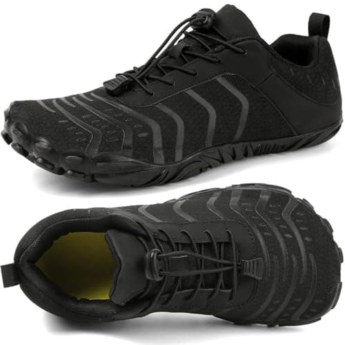 MIFAWA Barefoot Shoes Men Women Minimalist Shoes Zero Drop Workout Cross-Trainer Hiking Water Wide Toe Box Hike Footwear Grounded for Women Black
