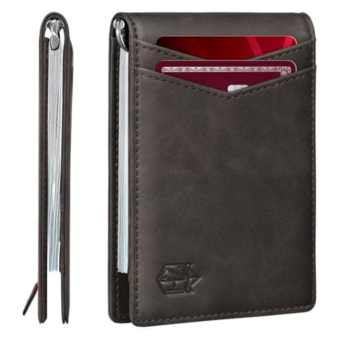 Zitahli Wallet for Men-6 Slots ID Window-Mens Wallets-Slim Wallet Classic Spring Money Clip RFID Blocking-Gift for Men
