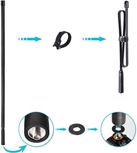 Bingfu Foldable CS Tactical SMA Female Ham Radio Antenna 2-Pack Dual Band VHF UHF 136-520MHz 31 inch Antenna for Baofeng BF-F8HP UV-5R UV-82 BF-888S GT-3 Ham Two Way Radio Walkie Talkie