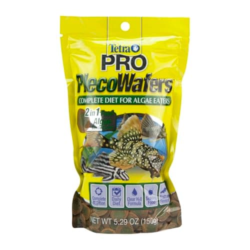 Tetra PRO PlecoWafers 5.29 Ounces, Nutritionally Balanced Vegetarian Fish Food for Bottom Feeders, Concentrated Algae Center