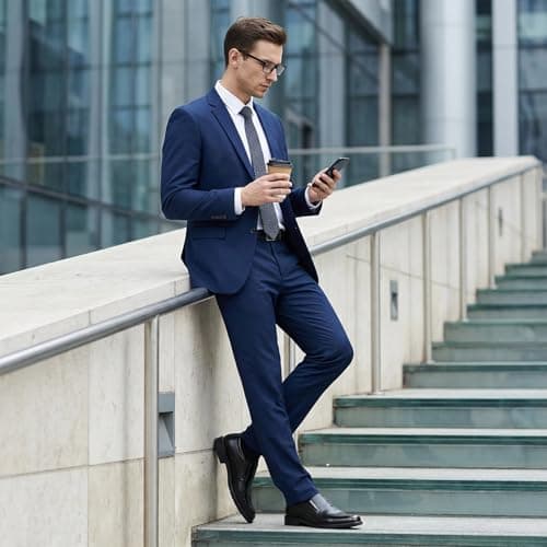 HEEZ Men's Black Dress Shoes, Slip On Loafers Dress Shoes for Men Comfortable, Non Slip Formal Shoes for Business Wedding Church