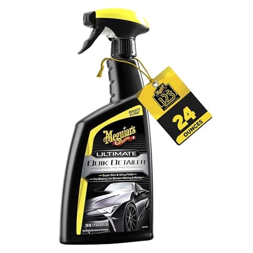 Meguiar's Ultimate Quik Detailer, Mist & Wipe Car Detailing Spray, Removes Light Contaminants, Boosts Shine, and Adds Water Beading, Quick Detailer Spray that Keeps Paint and Wax Looking Fresh, 24 Oz