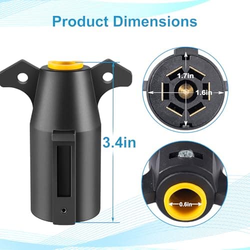 2 Pack Premium 7 Pin Trailer Plug With Built-In Brass Terminals, Heavy-Duty 7 Way Trailer Light Plug Connector Easy Installation,Waterproof 7 Prong Trailer Plug for Various RVs,Trailers,Boat Trailer