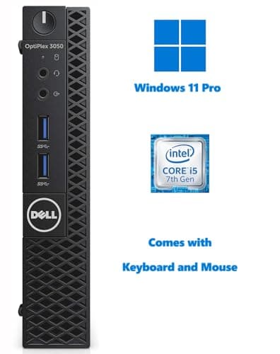 Dell OptiPlex 3050 Micro Form Factor Desktop Computer, Intel Core i5-7500T, 8GB DDR4, 256GB Solid State Drive, Windows 11 Pro (Renewed)