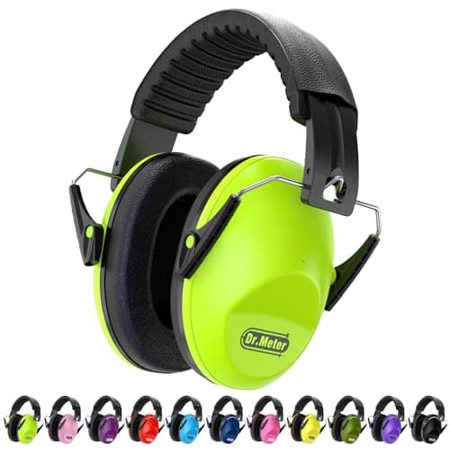 Noise Cancelling Headphones for Kids: Dr.meter 27.4SNR Ear Muffs for Noise Reduction with Adjustable Head Band, EM100 Hearing Protection Earmuffs for Monster Jam, Autism Sensory, Fireworks, Air Shows