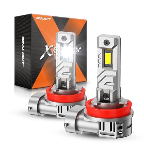 SEALIGHT H11 H8 H9 LED Headlight Bulbs, 48000LM 900% Super Bright H11 LED Bulbs, 1:1 Mini Size Plug and Play, 6500K Cool White Halogen Replacement, Pack of 2