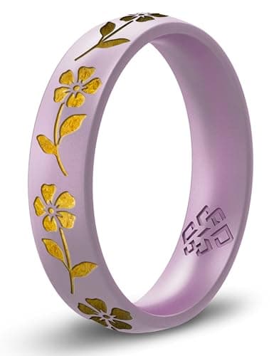 Knot Theory February Flower Gold Ink Lavender Purple Silicone Size 8 4mm