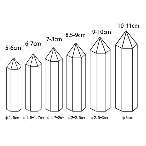 Runyangshi Clear Quartz Natural Healing Crystal Wands 6 Faceted Single Point Crystals Prism Wand for Meditation Reiki Chakra Therapy Home Decor Gift 2"-2.4"
