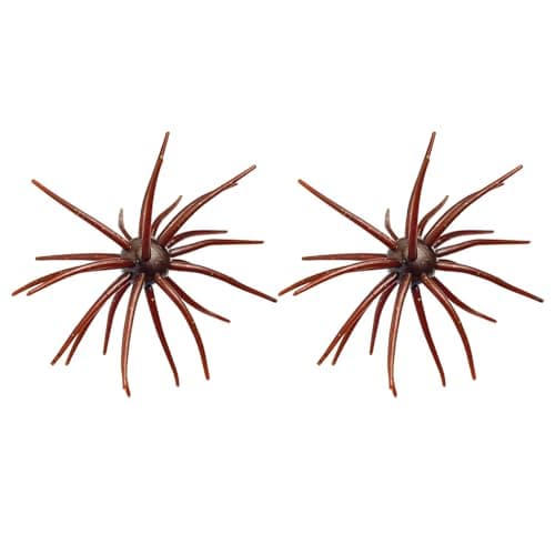2Pc Sea Urchin Bait,Sea Bass Fishing Lures,Floating Simulation Seas Urchin Dice Baits for Bass Fishing,Artificial Squirm Fuzzy Fishings Soft Lure Bait Accessories for Saltwater Shore (Coffee, 3.54 in)