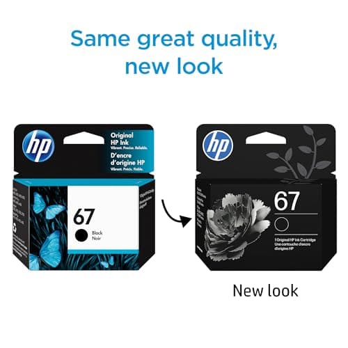 Original HP 67 Black Ink Cartridge | Works with HP DeskJet 1255, 2700, 4100 Series, HP Envy 6000, 6400 Series | Eligible for Instant Ink | 3YM56AN