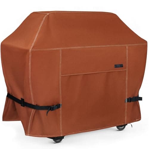 NettyPro BBQ Grill Cover 56 inch Heavy Duty Waterproof Outdoor 2-3 Burners Gas Grill Cover for Outside Weber, Char-Broil, Brinkmann, Nexgrill Barbecue, Brown