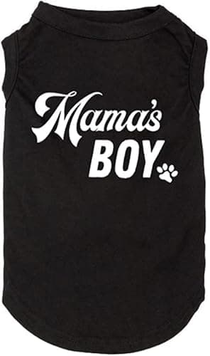 Dog Shirts Letter Printed Vest for Small Large Dogs Slogan Costume Dog Pajamas Puppy Gift Pet Clothes Mama's Boy (Medium, M-Black)
